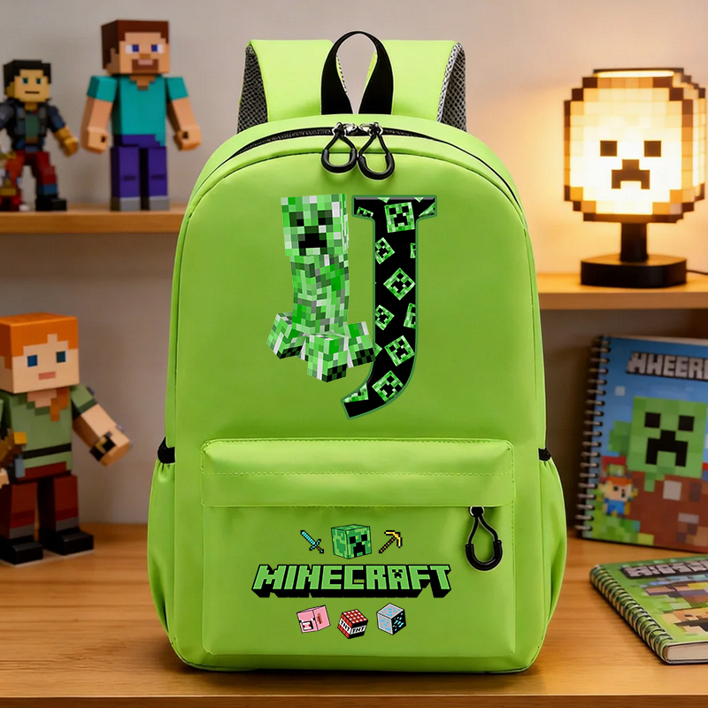 Art Craft Material - Miner Crafting Pixel Basisschooltas Groene Letter