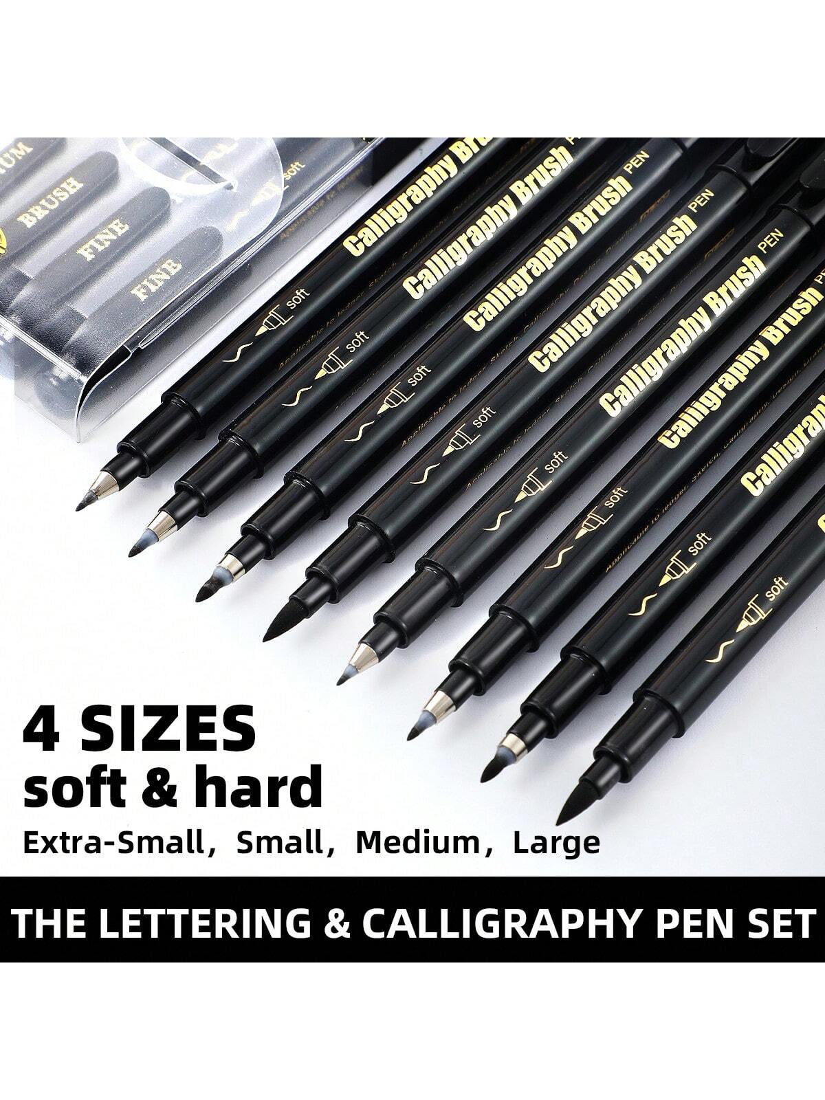 Art Craft School - Zwarte kalligrafie Art Marker Brush Pennen,