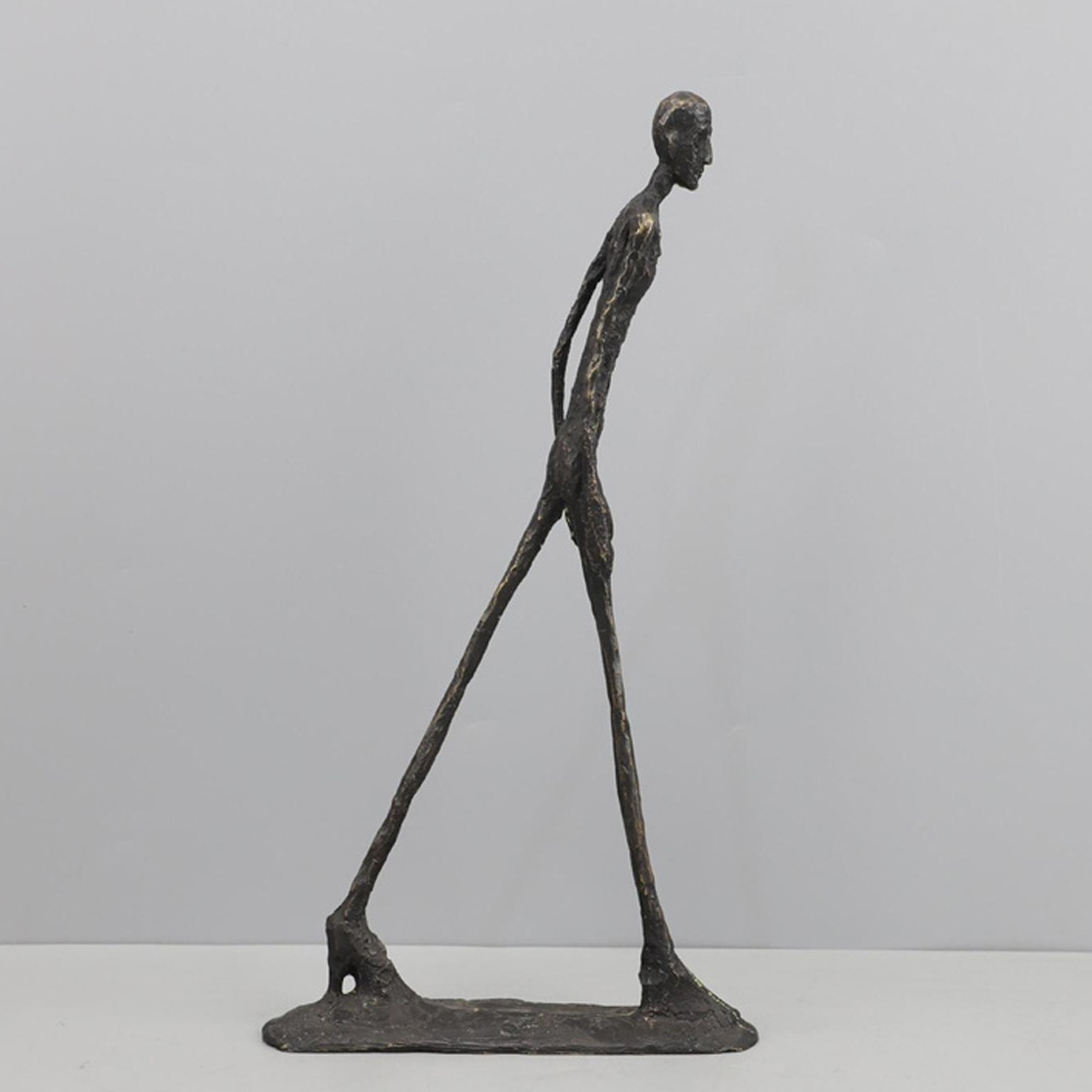 Art Craft New Year - Walking Man Standbeeld Kamer Decor Metaal