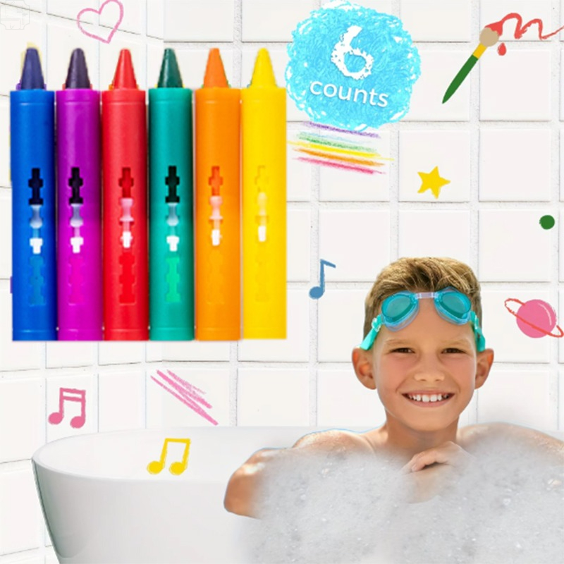 Art Craft Kindergarten - Wasbare badkrijtjes-set – Levendige badkuipmarkers voor