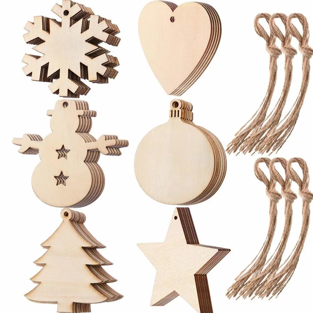 Art Craft New Year - 10/20/50 Stuks Diy Houten Kerstballen Decoratie