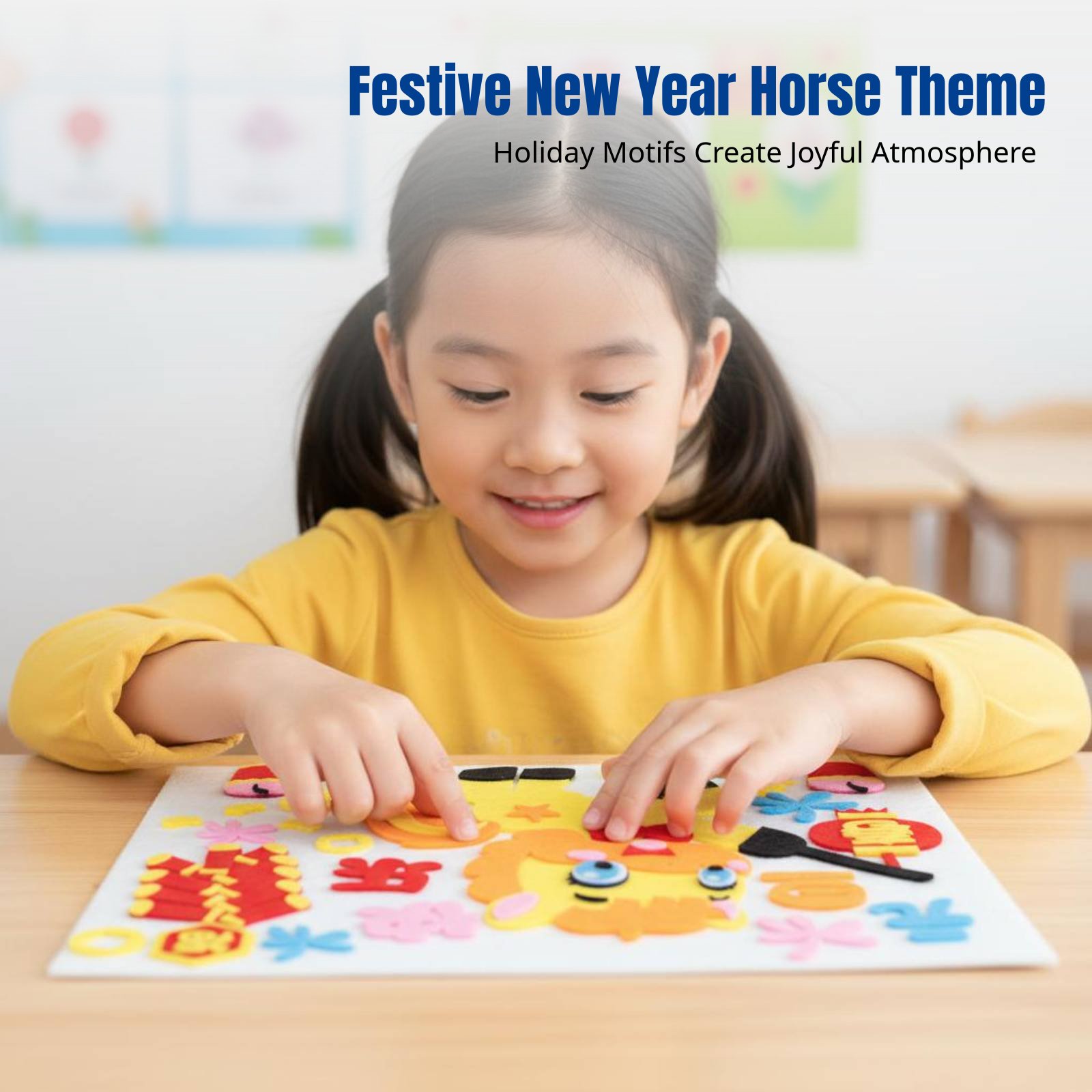 Art Craft New Year - 2026 Nieuwjaars DIY Stoffen Kunst Sticker,