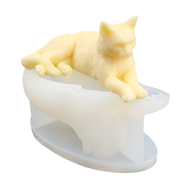 Art Craft Horse - Creatieve liggende kat siliconen mal DIY