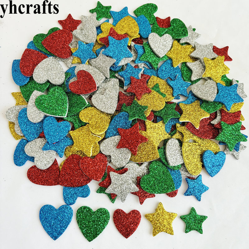 Art Craft Kindergarten - 150 Stks/partij. Glitter Ster En Harten