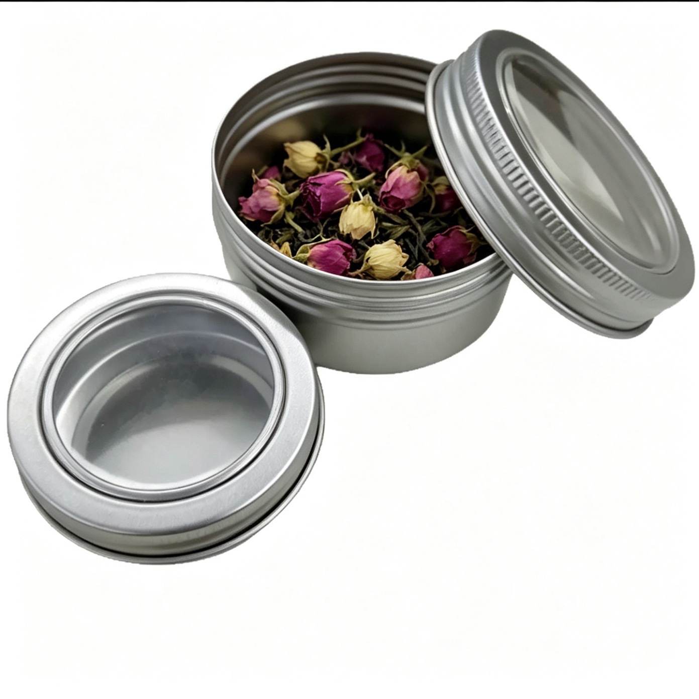 Art And Craft Recycle - Doorzichtige ronde aluminium blikken, lege lippenbalsem-