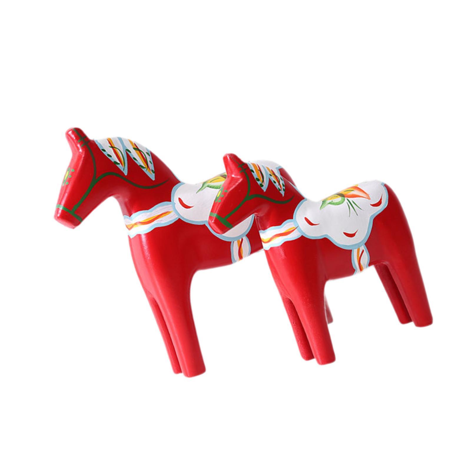 Art Craft Horse - 2 stuks Dala Paard Beeldje Rode