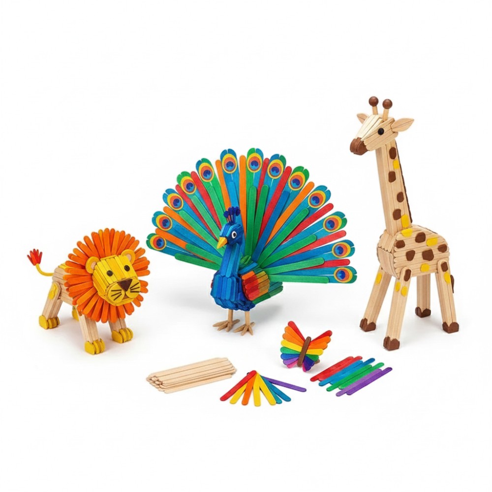 50 stuks gekleurde houten ijsl - Art Craft Education recensie en prijs