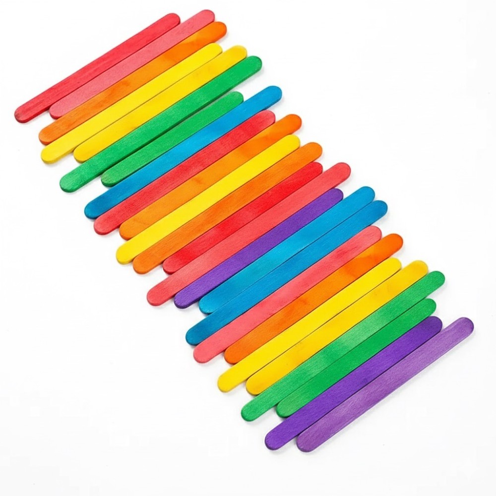 50 stuks gekleurde houten ijsl - Art Craft Education recensie en prijs
