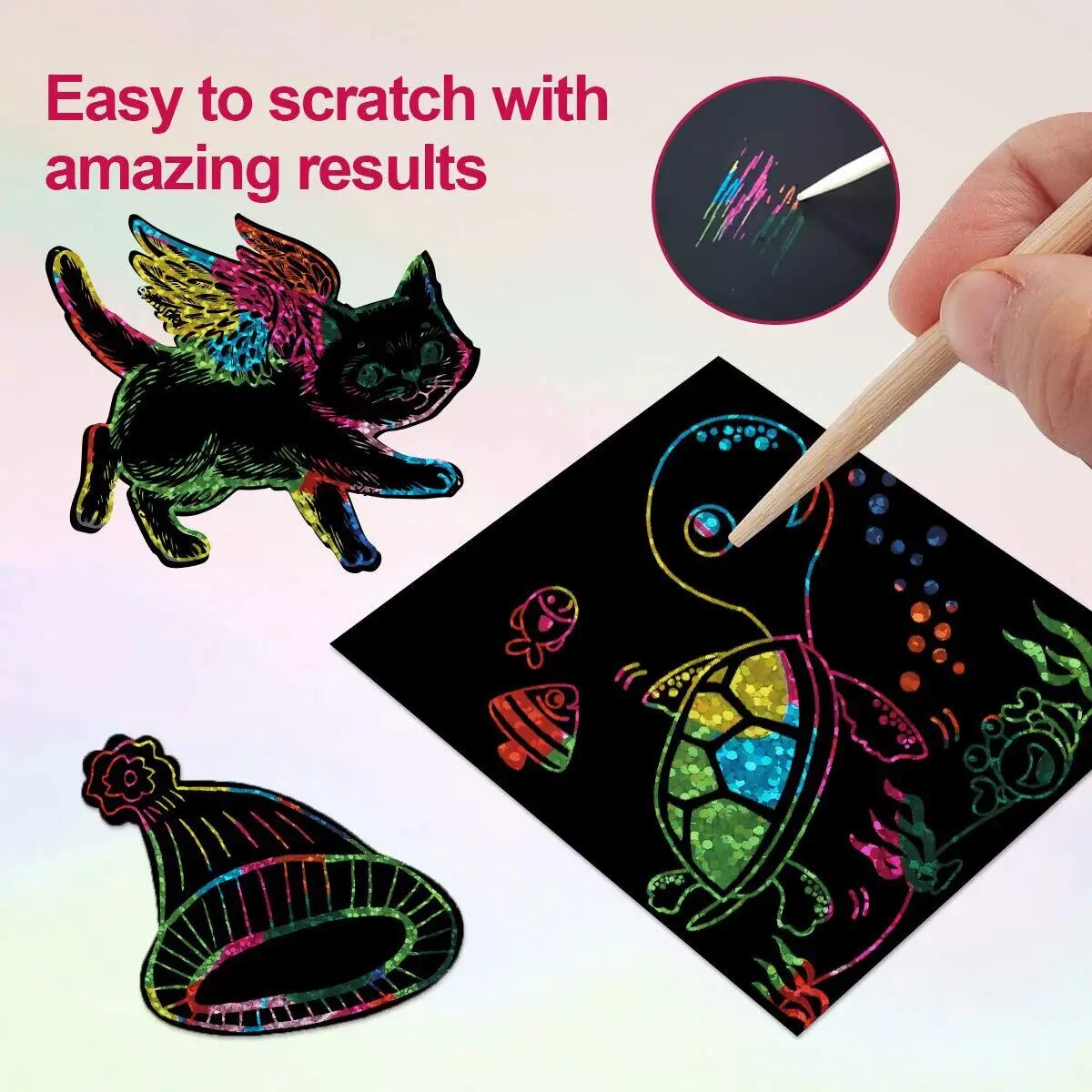 Veel creatieve Scratch Art-kaa - Art Craft Education recensie en prijs